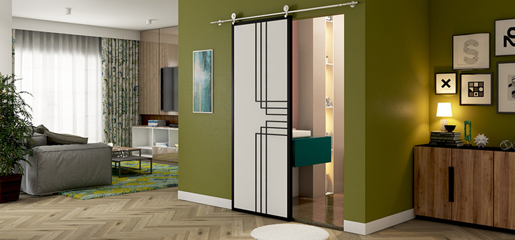 sliding bathroom door installation in Venice